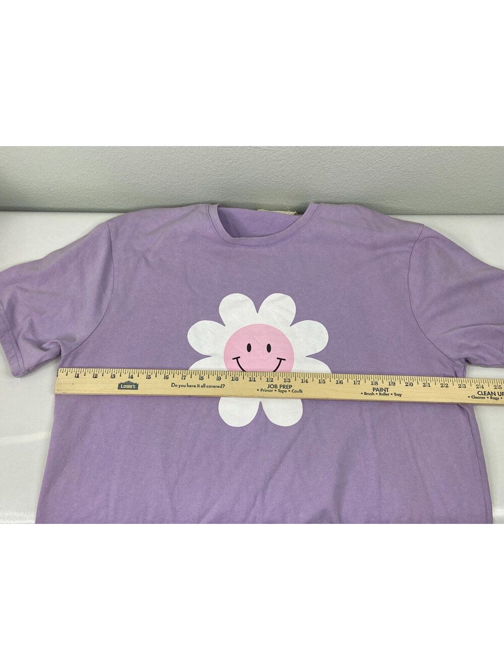 Fantastic Fawn Women Medium Purple Smiling Flower T Shirt Oversized Loose NWT - Picture 7 of 9
